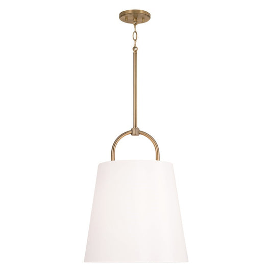 OPEN BOX ITEM: Capital Lighting Brody Medium 1-Lt Pendant, Brass/WH - CL349412AD