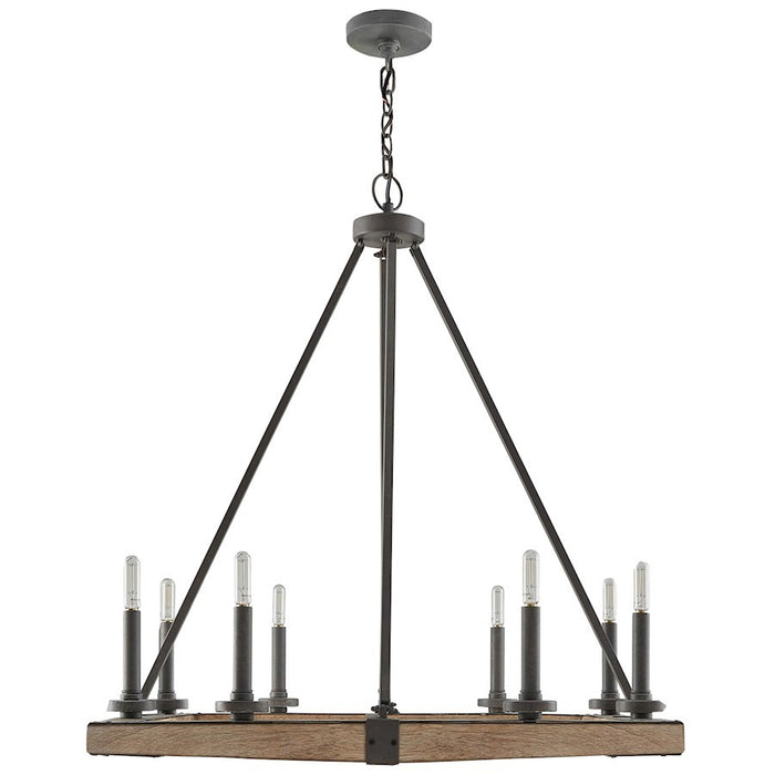 OPEN BOX ITEM: Capital Lighting 8 Light Chandelier, Iron and Wood - CL424882IW