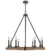 OPEN BOX ITEM: Capital Lighting 8 Light Chandelier, Iron and Wood - CL424882IW