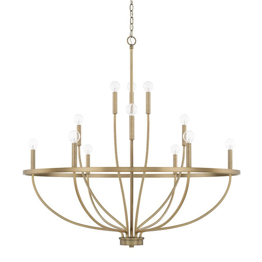 OPEN BOX ITEM: HomePlace by Capital Lighting Greyson 12 Light Chandelier, Brass