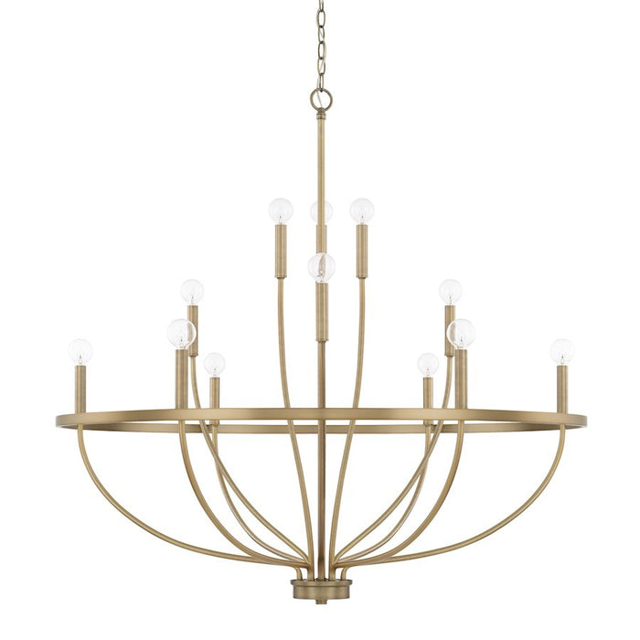 OPEN BOX ITEM: HomePlace by Capital Lighting Greyson 12 Light Chandelier, Brass