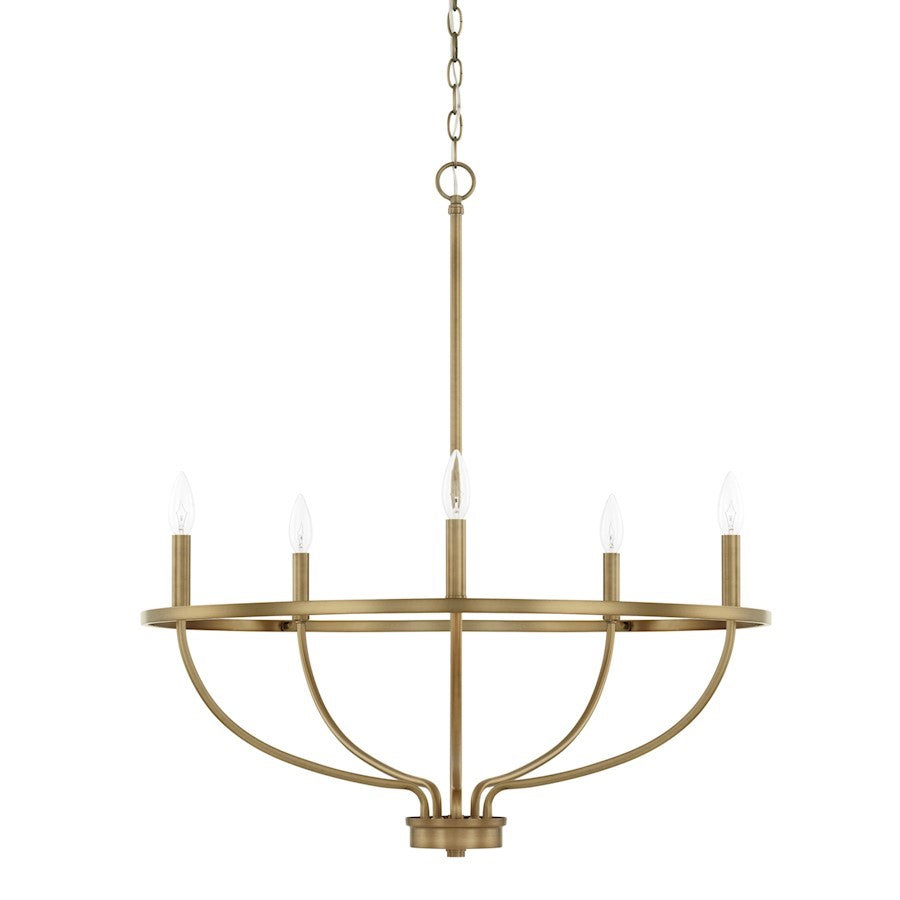 OPEN BOX ITEM: HomePlace by Capital Greyson 5 Light Chandelier, Brass - 428551AD