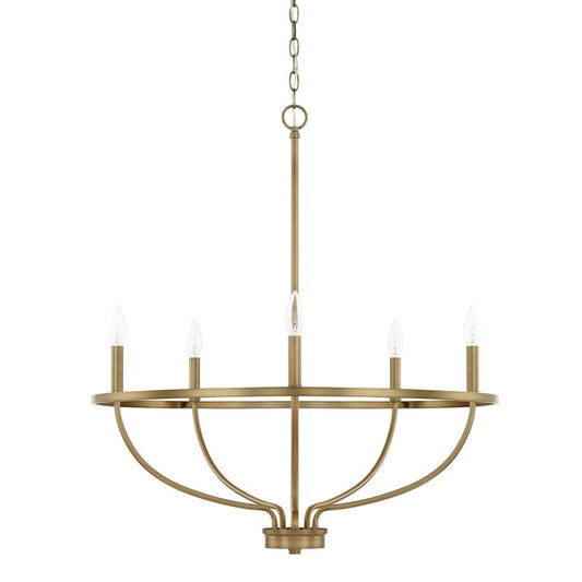 OPEN BOX ITEM: HomePlace by Capital Greyson 5 Light Chandelier, Brass - 428551AD