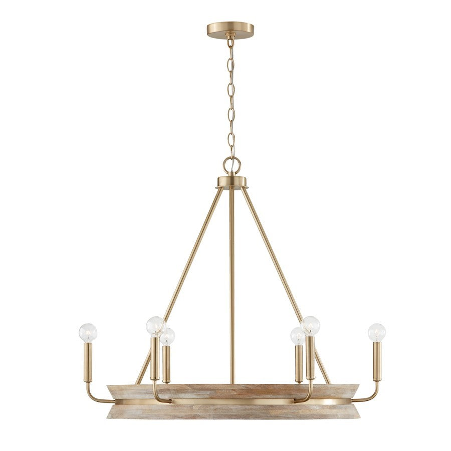 OPEN BOX ITEM: Capital Lighting Finn 6 Light Chandelier, White - CL447361WS