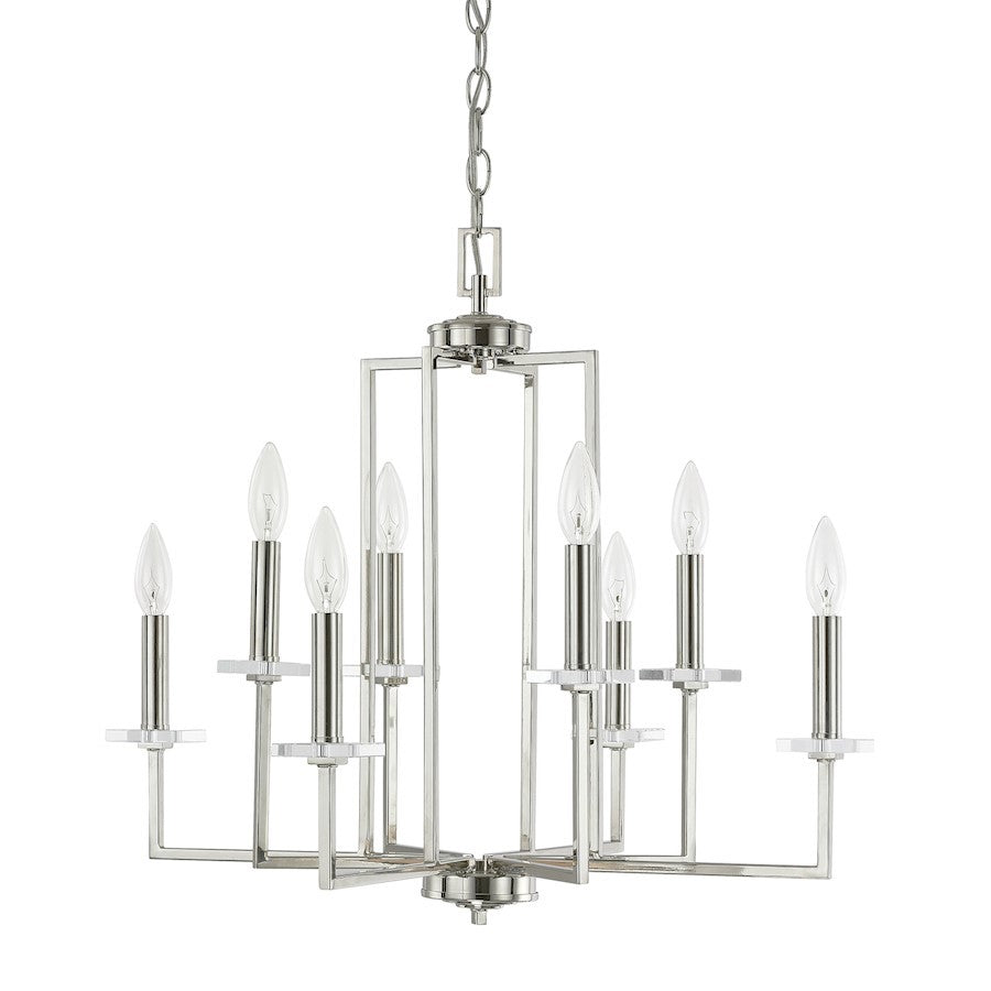 OPEN BOX ITEM: Capital Lighting Morgan 8 Lt Chandelier, Nickel - 4817PN