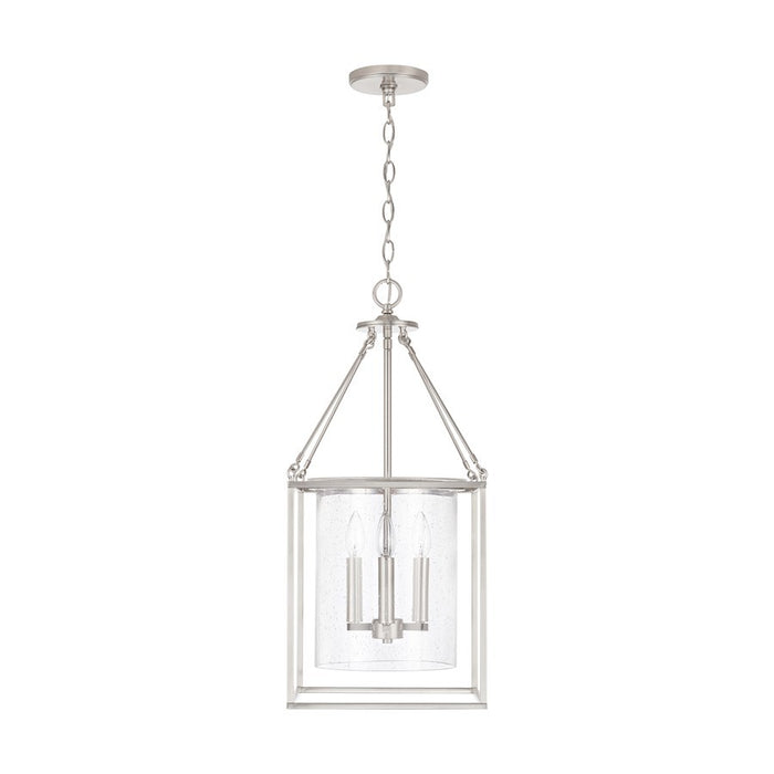 OPEN BOX ITEM: Capital 4-Light Pendant, Brushed Nickel/Clear Seeded - CL532843BN