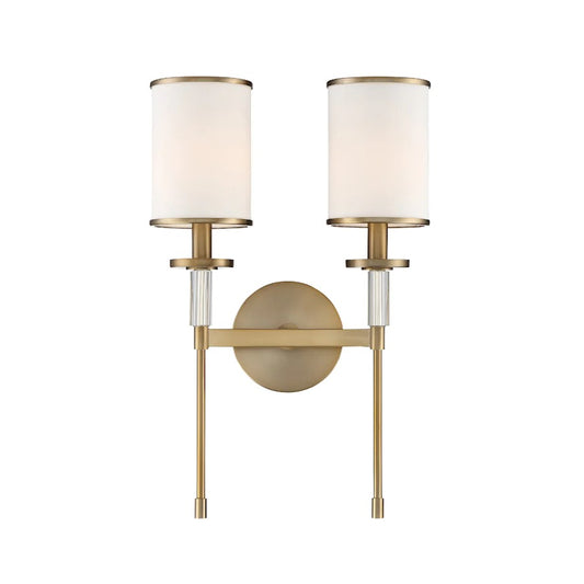 OPEN BOX ITEM: Crystorama Hatfield 2 Light Wall Mount, Aged Brass - HAT-472-VG