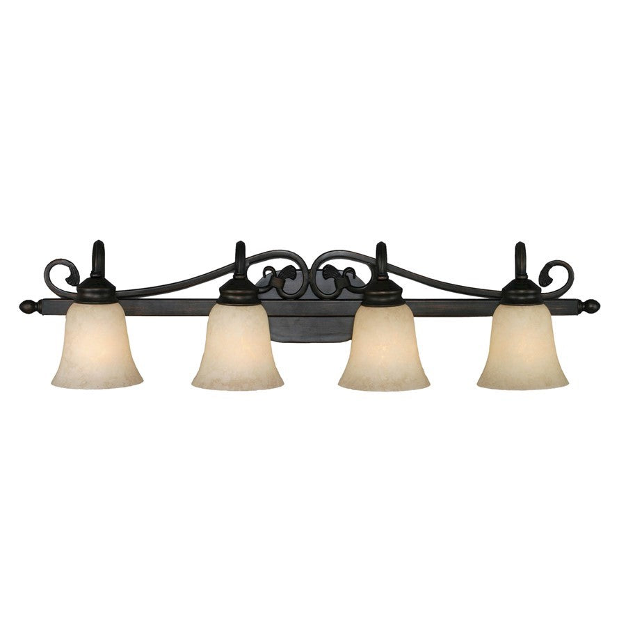 OPEN BOX ITEM: Golden Lighting Belle Meade 4 Light Vanity, Rubbed Bronze