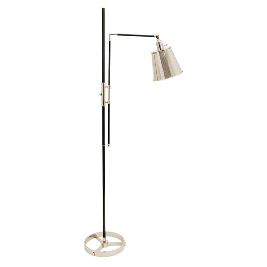 OPEN BOX ITEM: House of Troy 65" Morgan Adj. Floor Lamp, Black/PN - HTM601-BLKPN