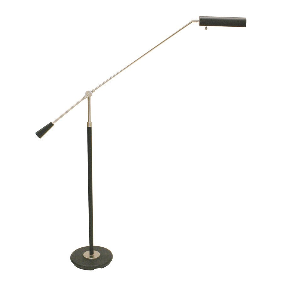 OPEN BOX ITEM: House of Troy Black Piano Floor Lamp, Satin Nickel - HTPFL-527