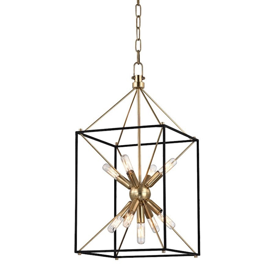 Hudson Valley Glendale 9 Light Pendant, Aged Brass - 8912-AGB