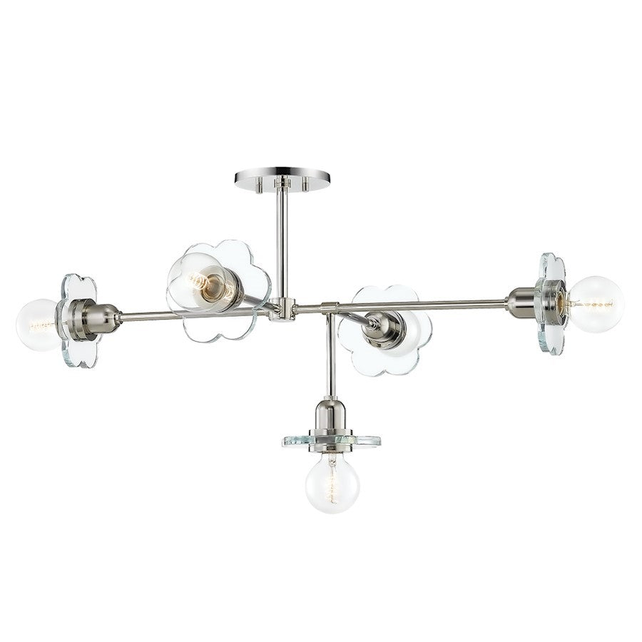 OPEN BOX ITEM: Mitzi Alexa 5 Light Chandelier, Polished Nickel - HVH357805-PN