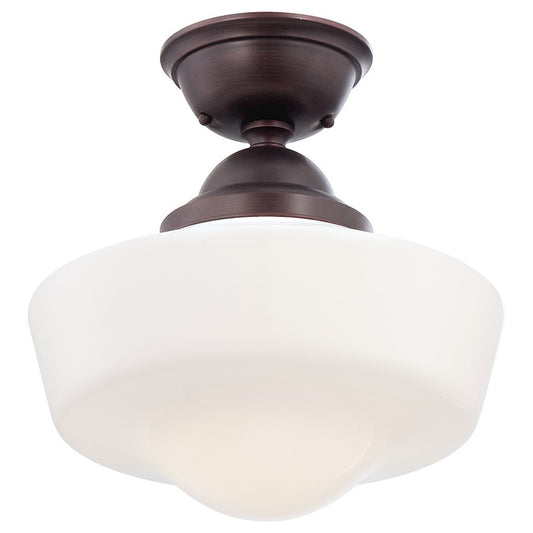 OPEN BOX ITEM: Minka Lavery 1 Light 13.75" Semi Flush, Bronze - MI2257-576