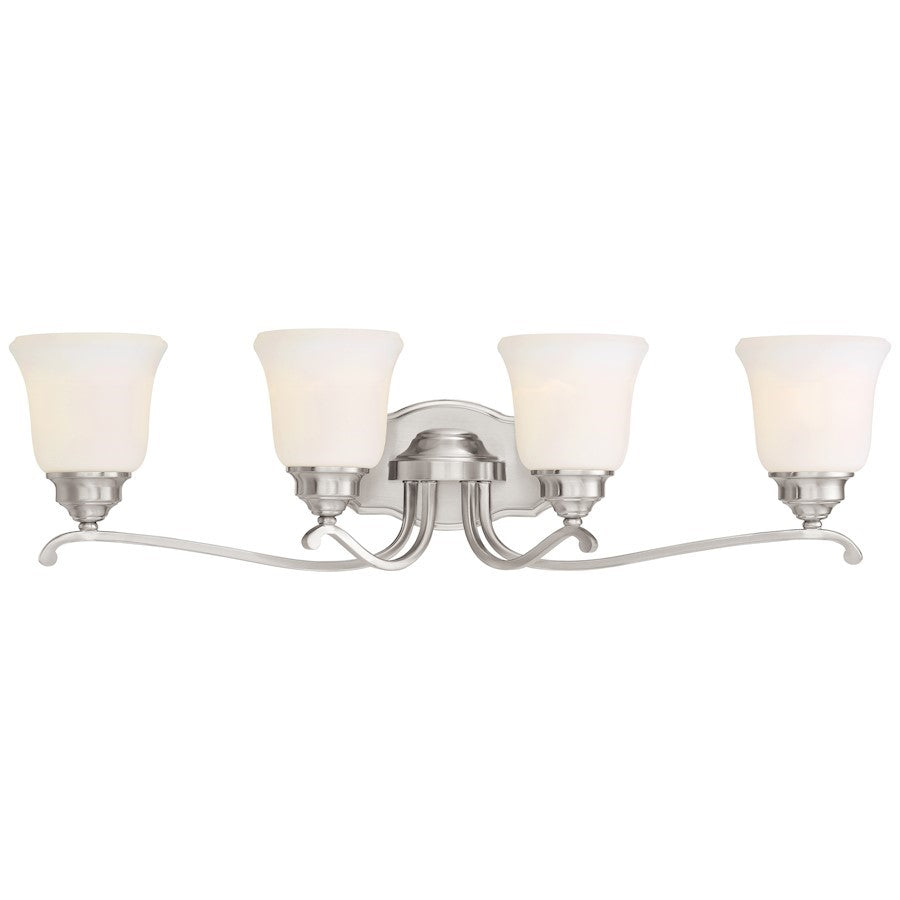 OPEN BOX ITEM: Minka Lavery Savannah Row 4 Light Bath, Brushed Nickel - 3324-84