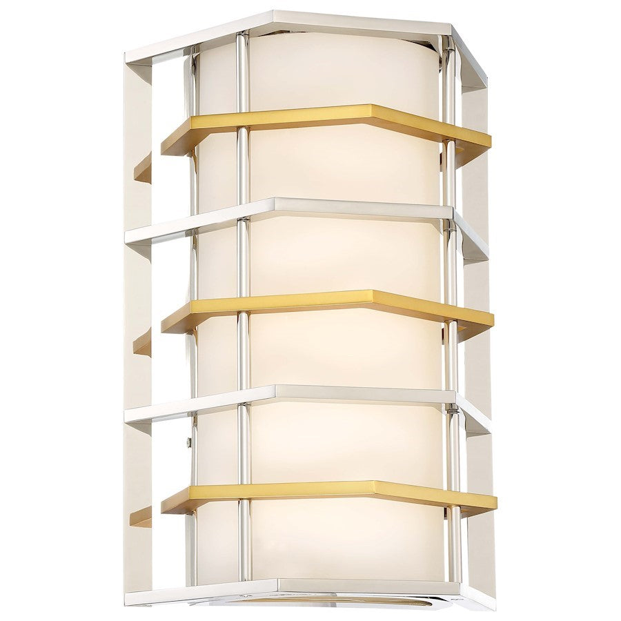 OPEN BOX ITEM: Minka George Kovacs Levels Sconce, P Nickel/Honey - P1070-657-L