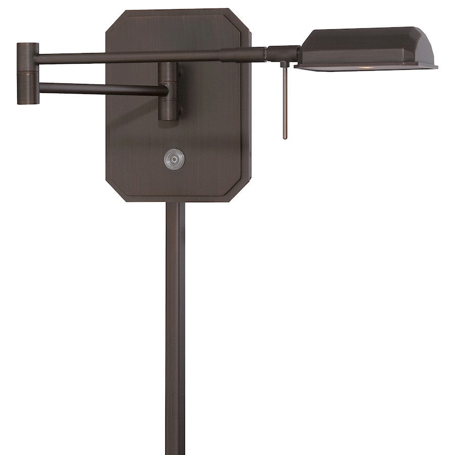 Minka George Kovacs Reading Room 1-LT LED Swing Wall Lamp, CP Bronze - P4348-647