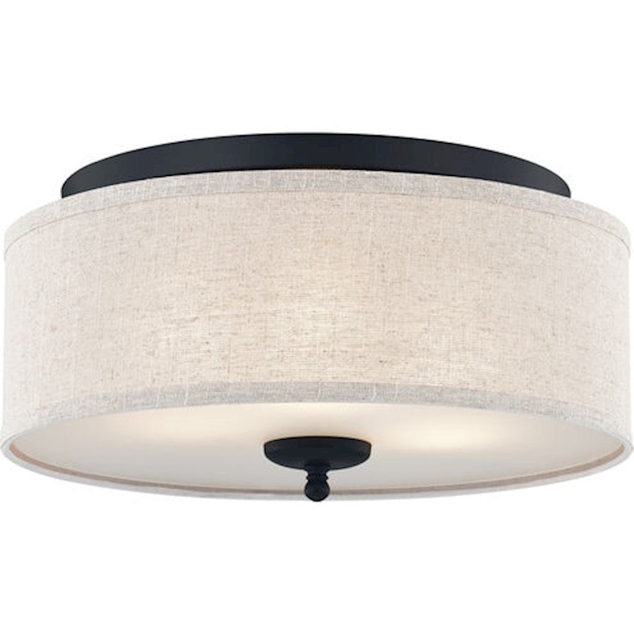 OPEN BOX ITEM: Quoizel Blanche 3 Light Flush Mount, Matte Black - QZBLA1616MBK