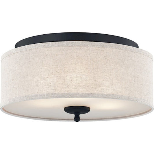 OPEN BOX ITEM: Quoizel Blanche 3 Light Flush Mount, Matte Black - QZBLA1616MBK