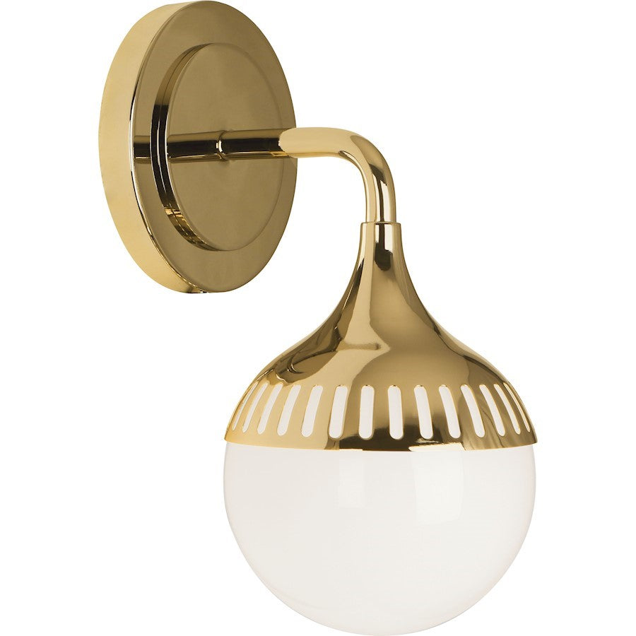 OPEN BOX ITEM: Robert Abbey Jonathan Adler Rio 1 Light Wall Sconce, Brass/White