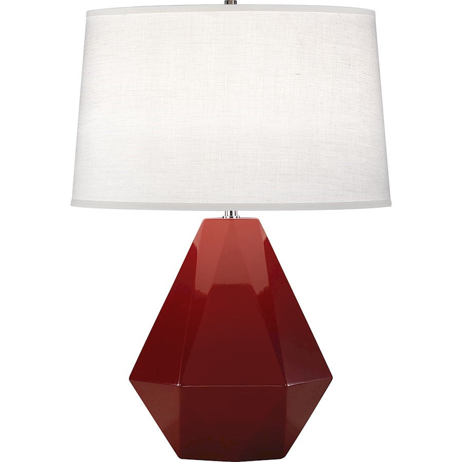 OPEN BOX ITEM: Robert Abbey Delta 1 Light Table Lamp, Oxblood/Nickel - 938