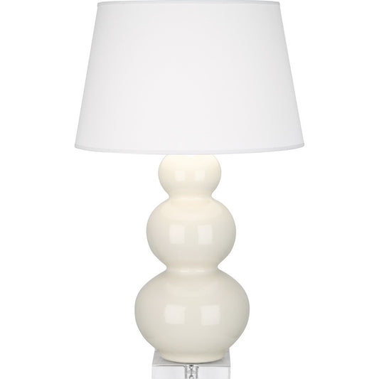 OPEN BOX ITEM: Robert Abbey Triple Gourd 1 Light Table Lamp, BN/Lucite - ROA364X