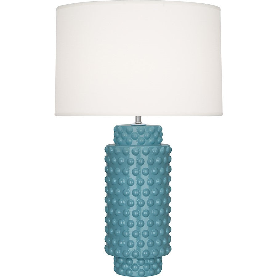 Robert Abbey Dolly Table Lamp, Steel Blue Glazed Textured Ceramic - OB800