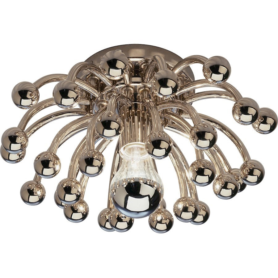 OPEN BOX ITEM: Robert Abbey Anemone 1 Light Flush, Nickel - ROS1305