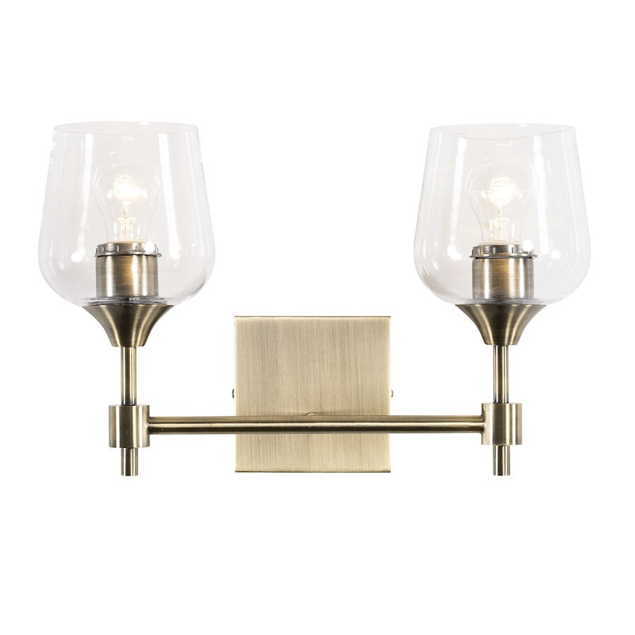 OPEN BOX ITEM: Varaluz Margaux 2 Light Bath Vanity, Antique Brass - VL340B02AB