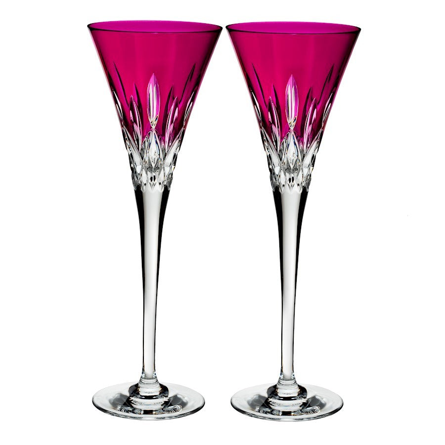 OPEN BOX ITEM: Waterford Lismore Pops Hot Pink Toasting Flute, Pair - 40019535