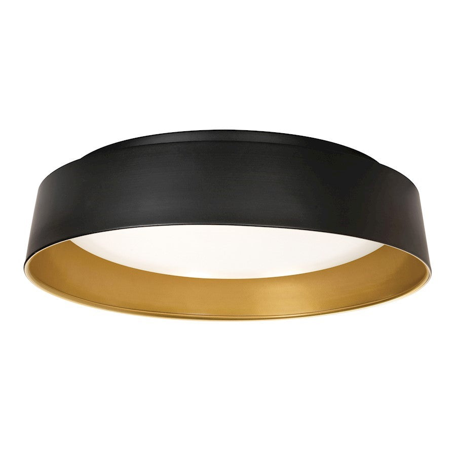 OPEN BOX ITEM: AFX Lighting Duncan 15" LED Flush Mount, Black/Gold