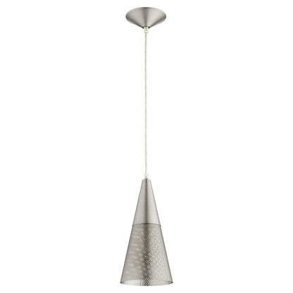 Quorum Mesh Cone Pendant, Satin Nickel 1316-65