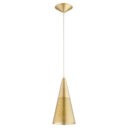 Quorum Mesh Cone Pendant, Aged Brass 1316-80