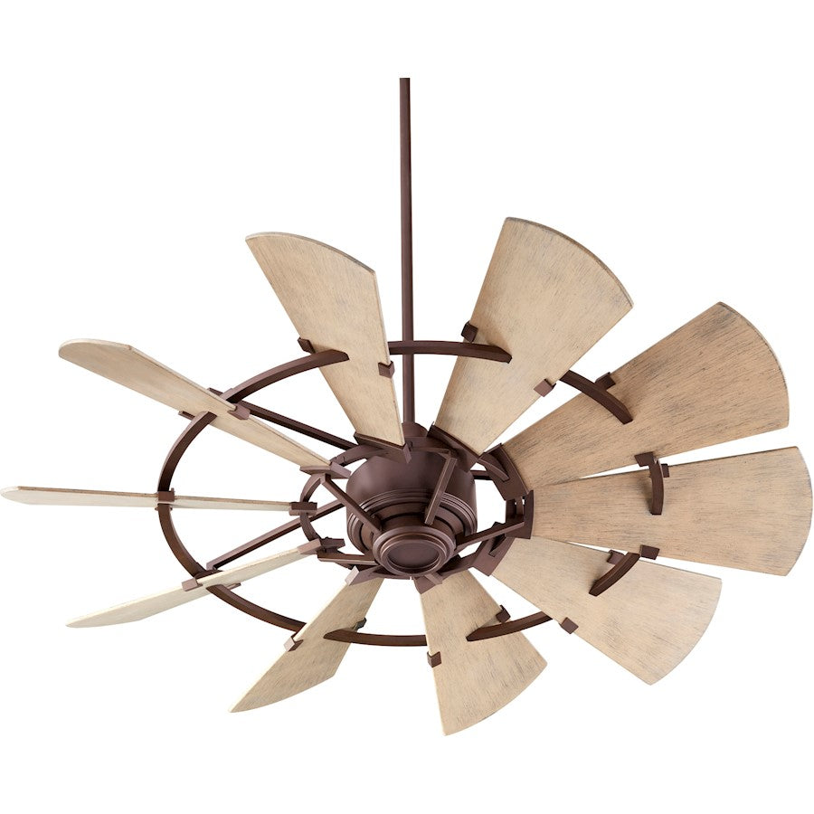 Quorum Windmill Damp Rated Fan, Oiled Bronze