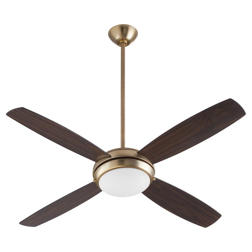 Quorum Expo 52" 4 Blade LED Fan, Aged Brass - 20524-80
