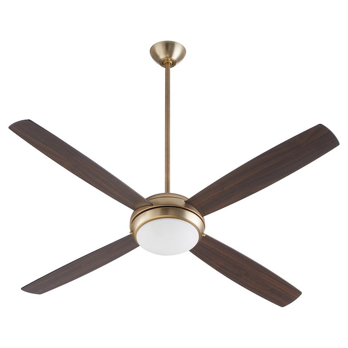 Quorum Expo 60" 4 Blade LED Fan, Aged Brass - 20604-80