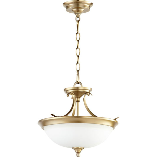 2 Light Dual Mount, Aged Brass, 14"