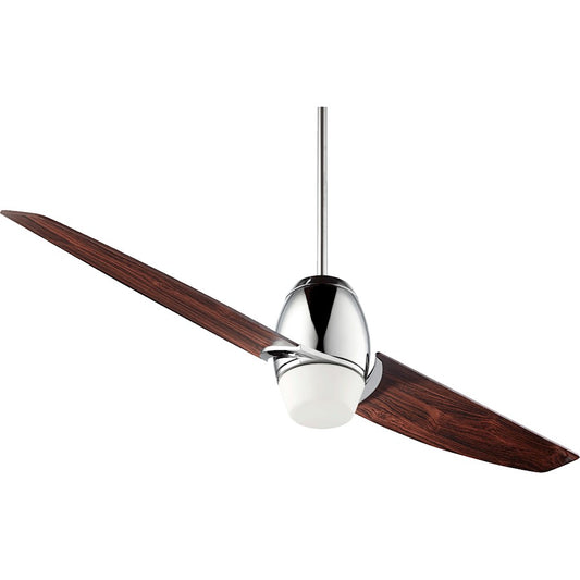 Quorum Muse 1 Light Ceiling Fan, Chrome