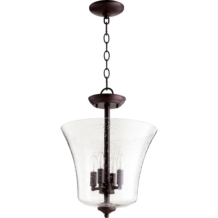 Quorum 4 Light Dual Mount, Oiled Bronze/Clear Seeded Glass