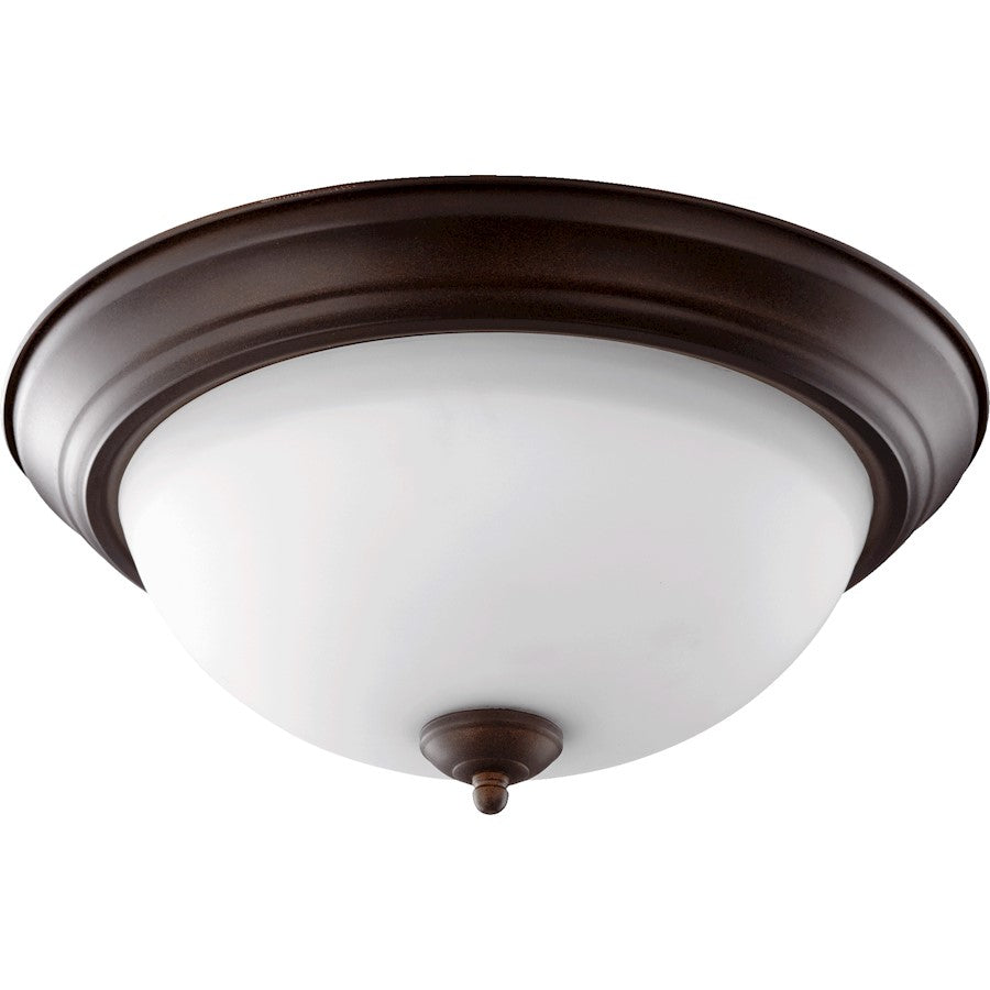 Quorum Flush Mount, Satin Opal