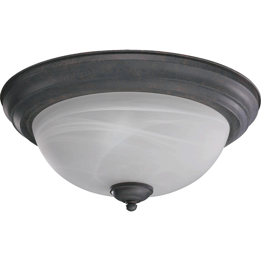 Quorum 3 Light Flush Mount, Faux Alabaster