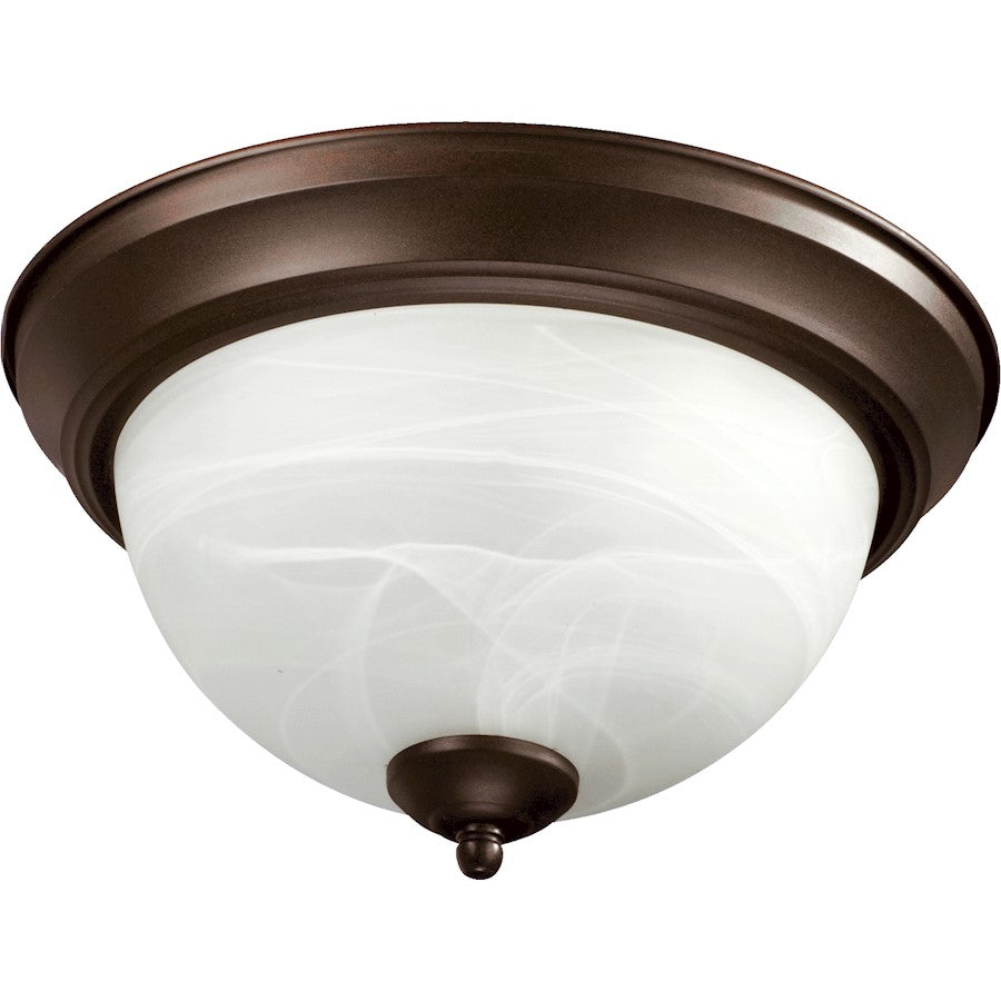 Quorum 3 Light Flush Mount, Faux Alabaster