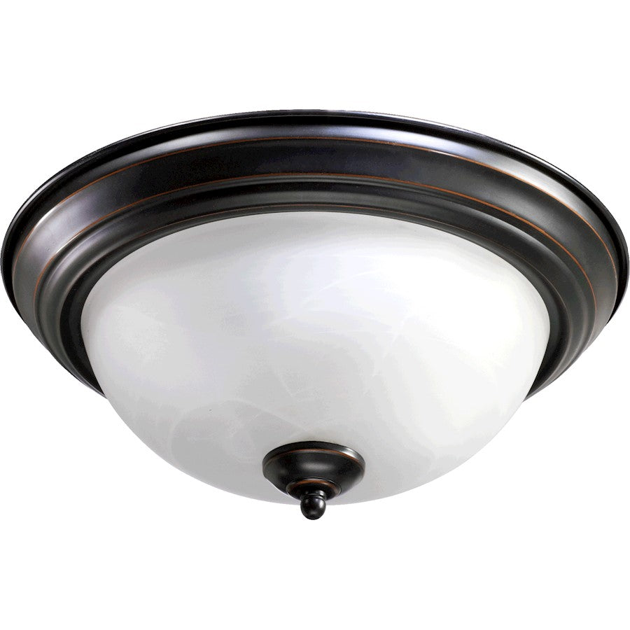 Quorum 3 Light Flush Mount, Faux Alabaster