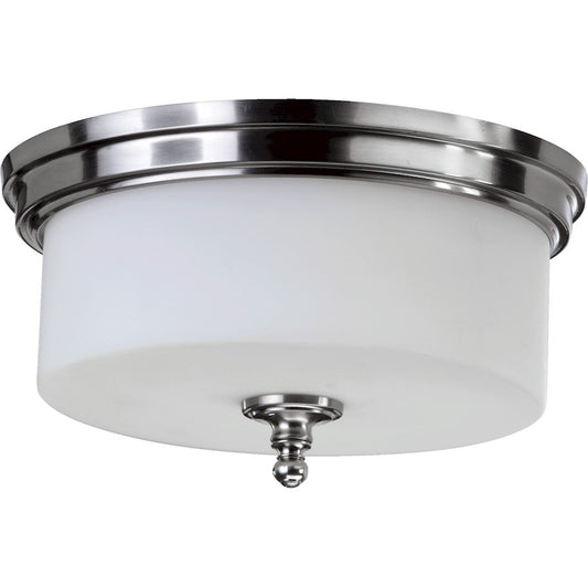 Quorum Rockwood 3 Light Flush Mount, Satin Opal