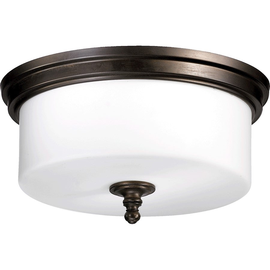 Quorum Rockwood 3 Light Flush Mount, Satin Opal