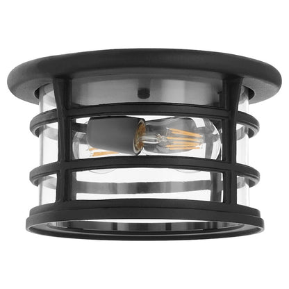 Quorum Haley 11" Outdoor Ceiling Mount, Noir/Clear 318-11-69