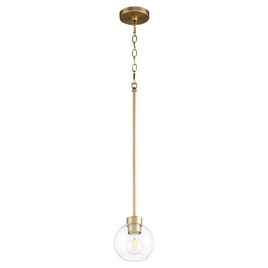 Quorum Volan 1 Light Pendant, Aged Brass - 3317-80