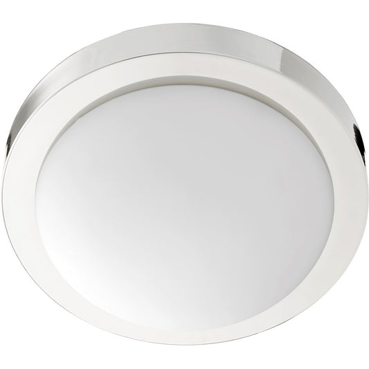 Quorum Contempo 2 Light Flush Mount, Opal, 11"