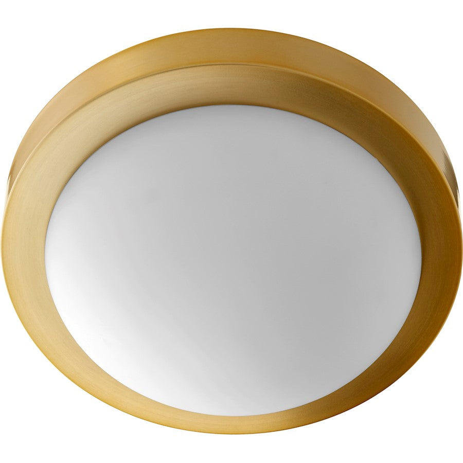 Quorum Contempo 2 Light Flush Mount, Opal, 11"