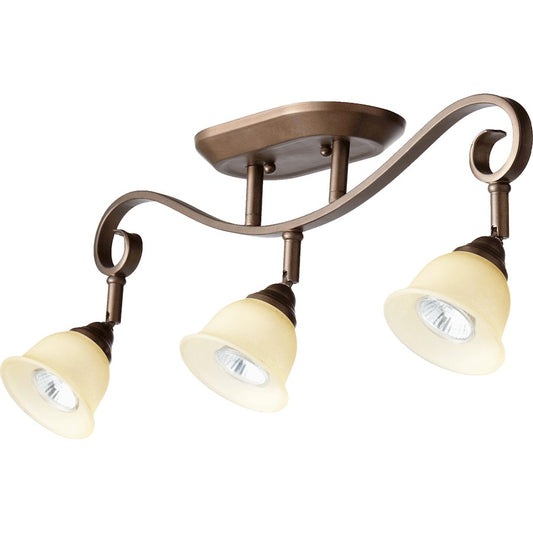 Quorum Celesta 3 Light Flush Mount, Oiled Bronze