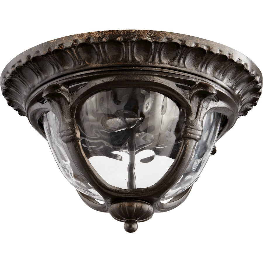 Quorum Riviera 2 Light Flush Mount, Oiled Bronze Oiled Bronze